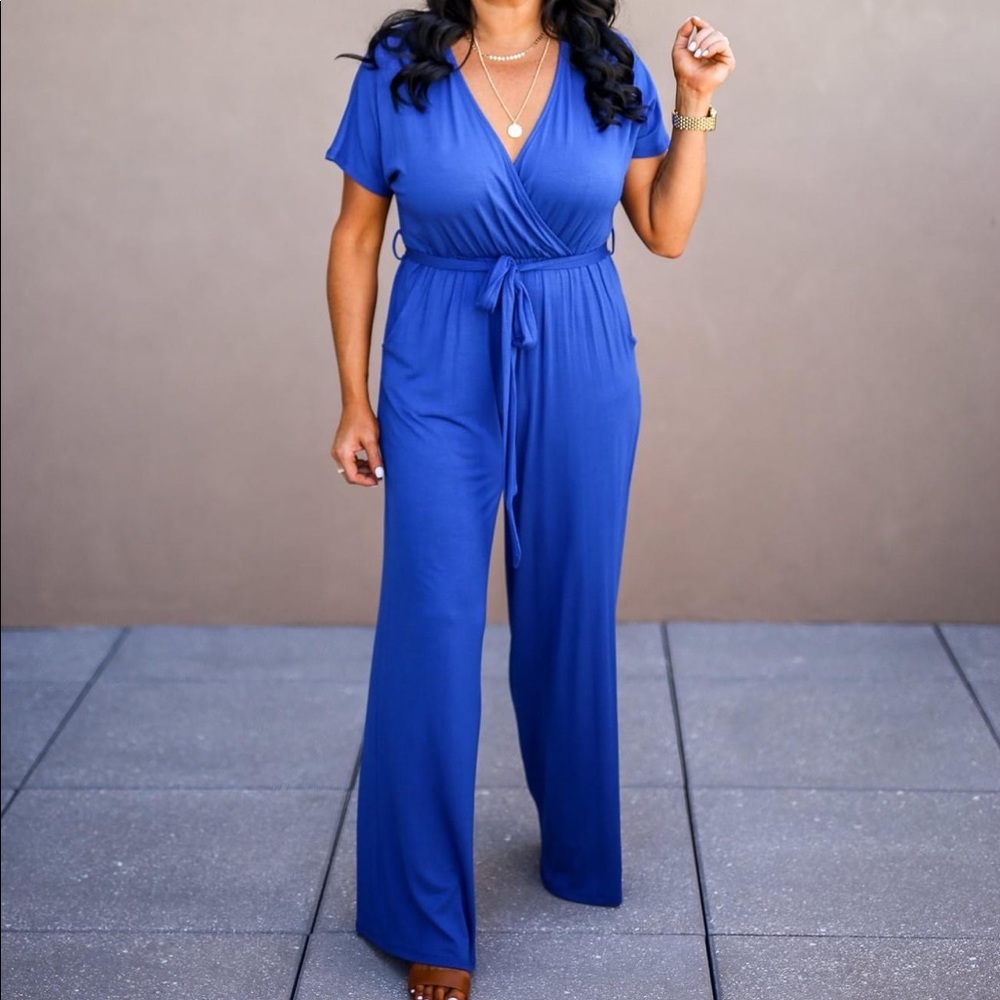 *NEW WITH TAGS Kiki LaRue Blue Capped Off Romper